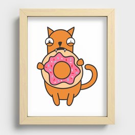 Cat and Donut Recessed Framed Print