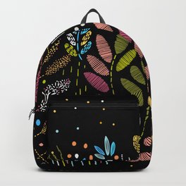 Embroidered foliage Backpack