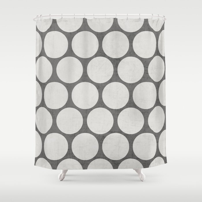 gray and white polka dots Shower Curtain