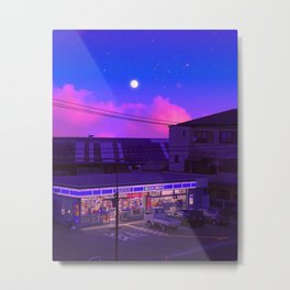 Dreamy Night Metal Print | Pink, Popart, Japan, Neon, Urban, Anime, 80S, Neonart, Photo, Night 