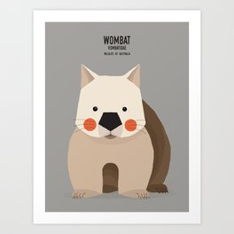 Wombat, Wildlife of Australia Art Print