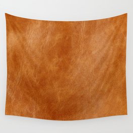 Natural brown leather, vintage texture Wall Tapestry
