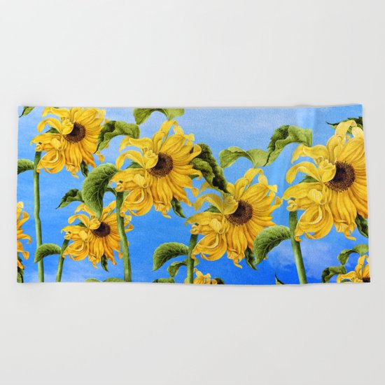 Where the Sunflowers Grow Beach Towel