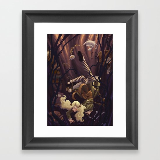 Alice Down the Rabbit Hole Framed Art Print