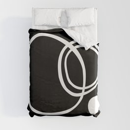 Line Art, Modern, Minimal, Black and White Duvet Cover