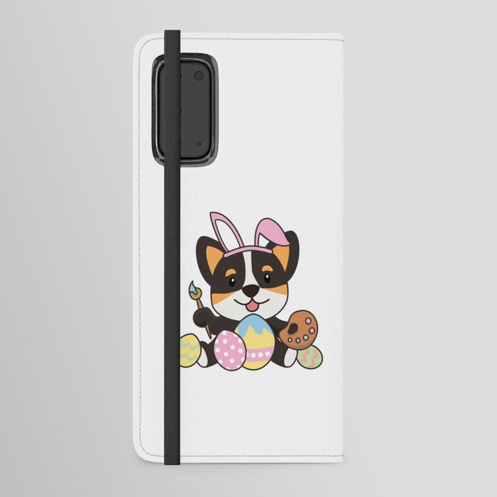 Sweet Corgi At Easter With Easter Eggs As An Android Wallet Case
