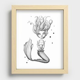 Mermie and Her Pet Fish Recessed Framed Print