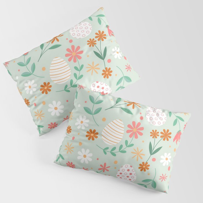 Happy Easter Egg Floral Collection Pillow Sham