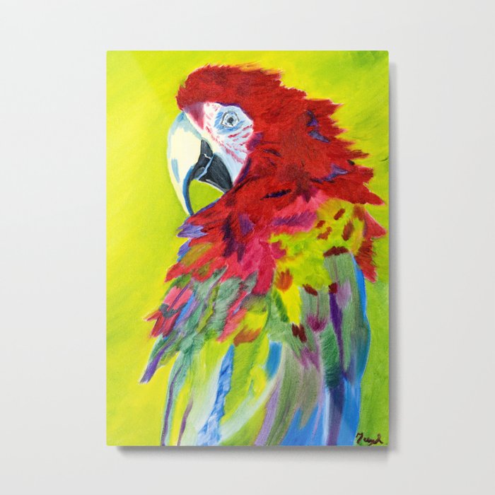 Fiery Feathers Scarlet Macaw Metal Print