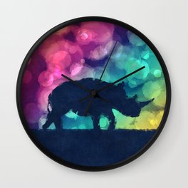 Pop Art Rhinoceros Wall Clock