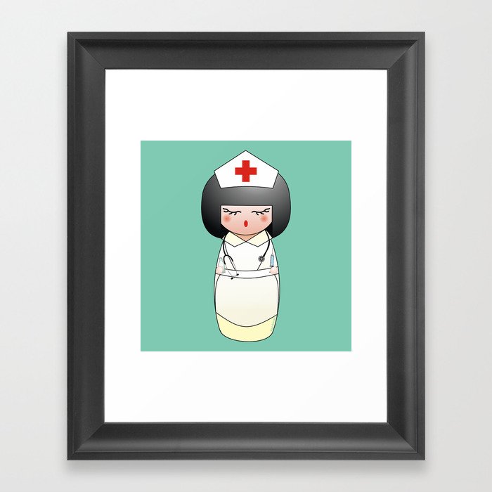 Kokeshi Nurse Framed Art Print