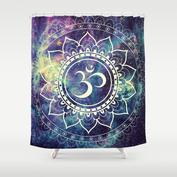 Om Mandala : Deep Pastels Galaxy Shower Curtain