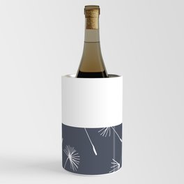 White Dandelion Lace Horizontal Split on Dark Gray Wine Chiller