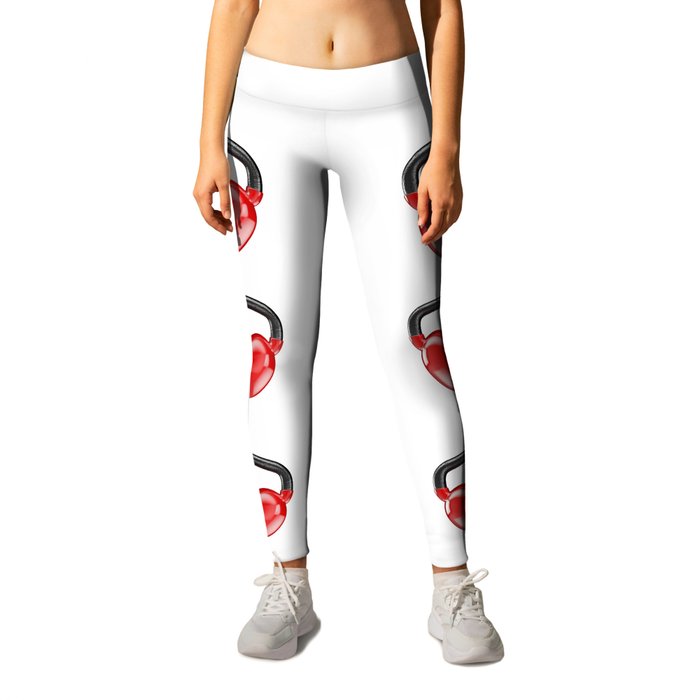 Kettlebell heart vinyl / 3D render of heavy heart shaped kettlebell Leggings