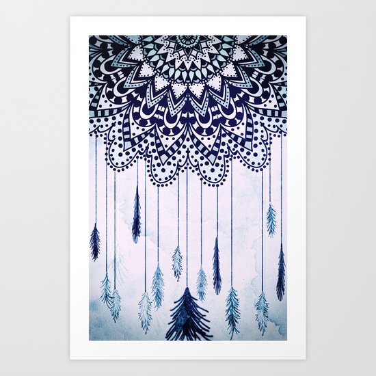 BOHO DREAMS MANDALA Art Print