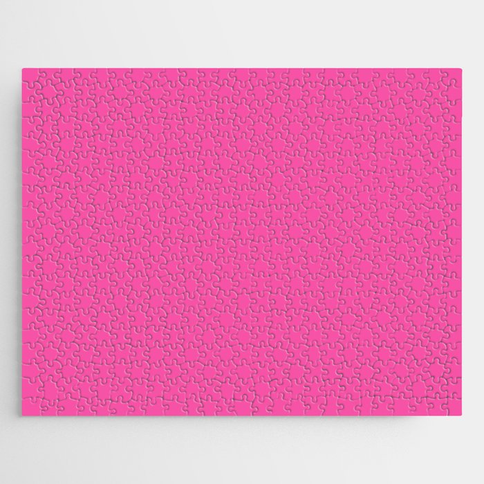 Magenta Crayola Pink Solid Color Popular Hues - Patternless Shades of Pink - Hex Value #F653A6 Jigsaw Puzzle