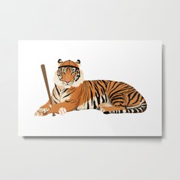 Baseball Tiger Metal Print | Painting, Dakotawesleyan, University, Coloradocollege, Benedict, Depauw, Towson, Eastcentral, Princeton, Tiger 