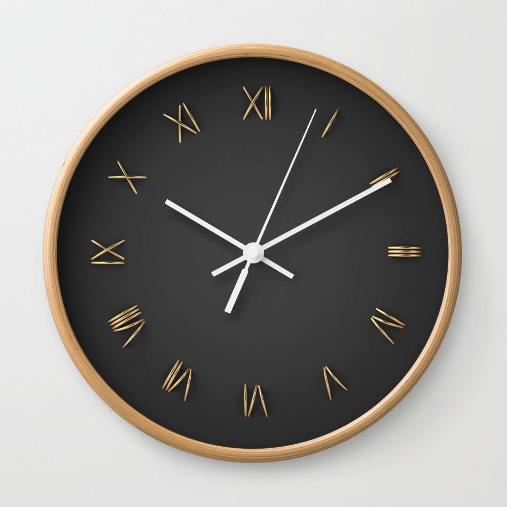 Time Is Gold Wall Clock by Rzvn