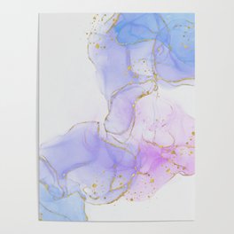 Pink, Purple and Blue Alcohol Ink Poster
