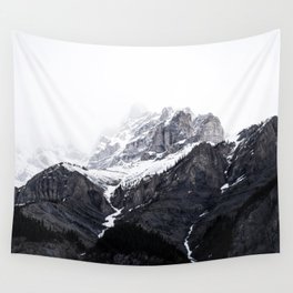 Moody snow capped Mountain Peaks - Nature Photography Wall Tapestry