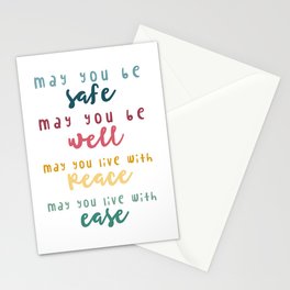 May You Be Safe // Lovingkindness // Mindfulness // Metta Meditation // Yoga // Mental Health // Self Care Gift // Self Love Print Stationery Cards