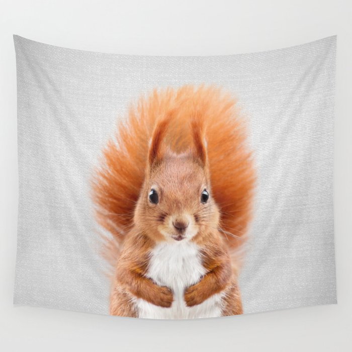 Squirrel 2 - Colorful Wall Tapestry