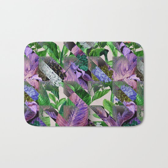 Floral and Geometric Bath Mat