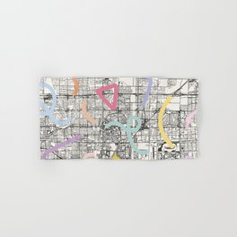 Rancho Cucamonga - USA. City Map Collage Hand & Bath Towel