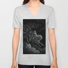 Death on the Pale Horse- Gustave Dore V Neck T Shirt