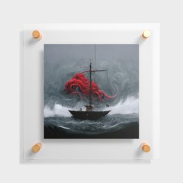 Kraken and Ship Floating Acrylic Print
