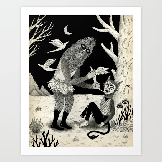 Thievery in the Woods Art Print