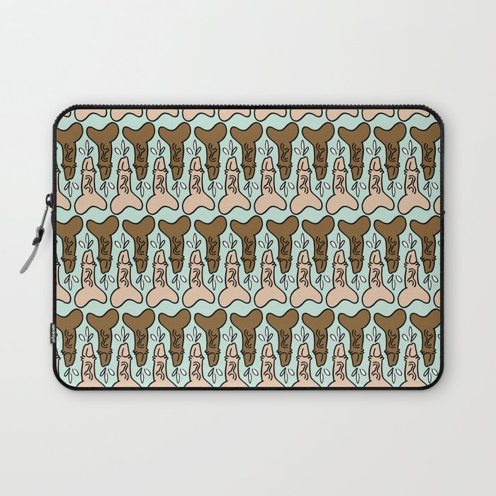 Black and White Weiner Stripes Laptop Sleeve