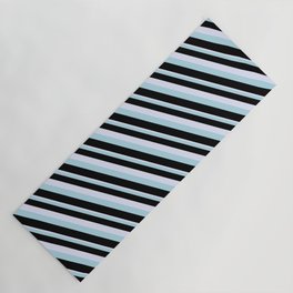 [ Thumbnail: Lavender, Light Blue, and Black Colored Lined Pattern Yoga Mat ]