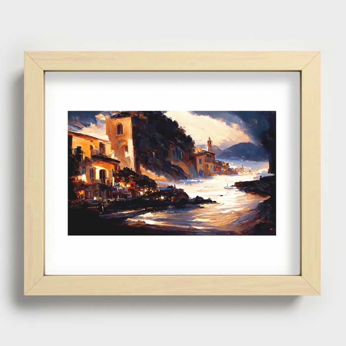 Sunset on the Italian Riviera Recessed Framed Print