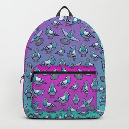 Pretty Pigeons Backpack | Birds, Bird, Blue, Pigeons, Animal, Pink, Graphicdesign, Digital, Pigeon, Cute 