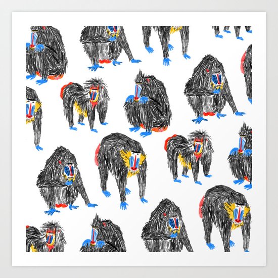 Baboons Art Print