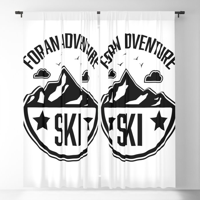 For an adventure Ski logo Blackout Curtain