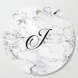 Letter J on Marble texture Initial personalized monogram Cutting Board