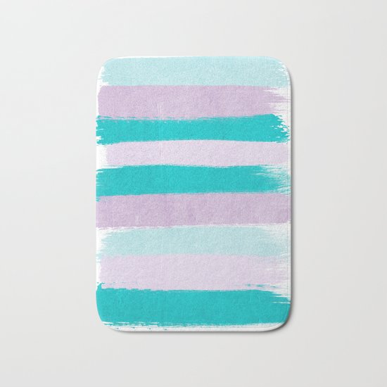 Painted stripes minimal brushstrokes nursery home decor modern canvas art Bath Mat