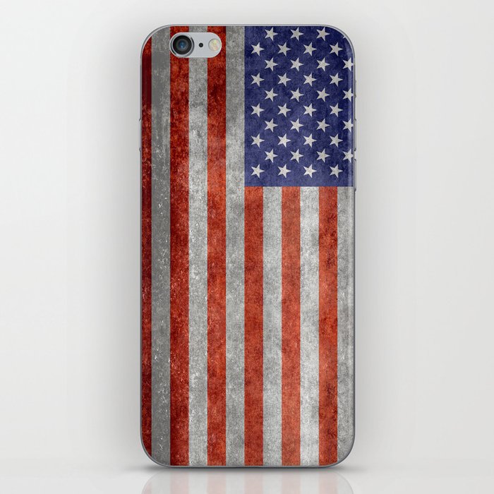 US Flag in Retro Grunge iPhone Skin