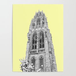 Harkness Tower Pop Art in Yellow Poster
