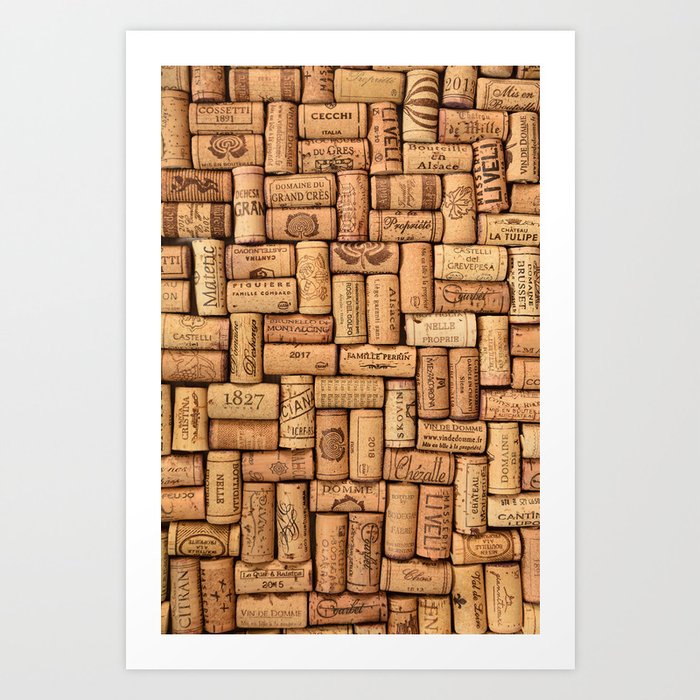 Wine corks -- Italian and French winecorks - nature and travel photography Art Print