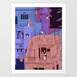 Celebrations in an Old City Art Print