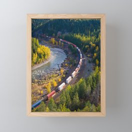 Railroad Fall - Mountain Train Framed Mini Art Print