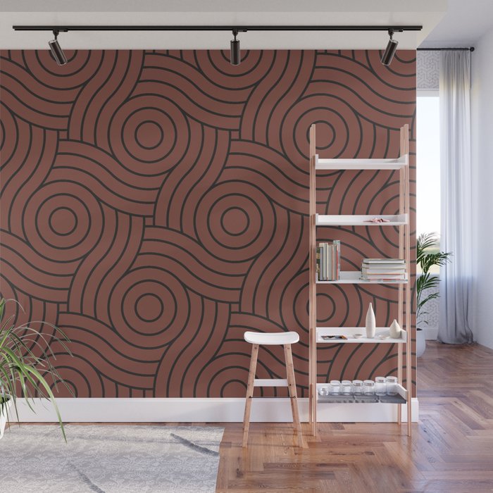 Circle Swirl Pattern Solid Color Dunn Edwards Color Of The Year Spice Of Life Det439 Wall Mural