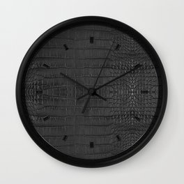 Alligator Black Leather Wall Clock