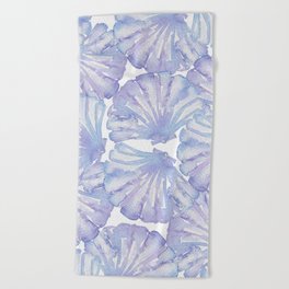 Shell Ya Later - Purple Seashell Pattern Beach Towel