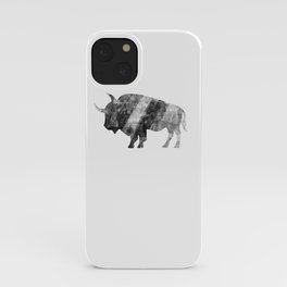 Bison - Black and White - Silhouette - Painted iPhone Case