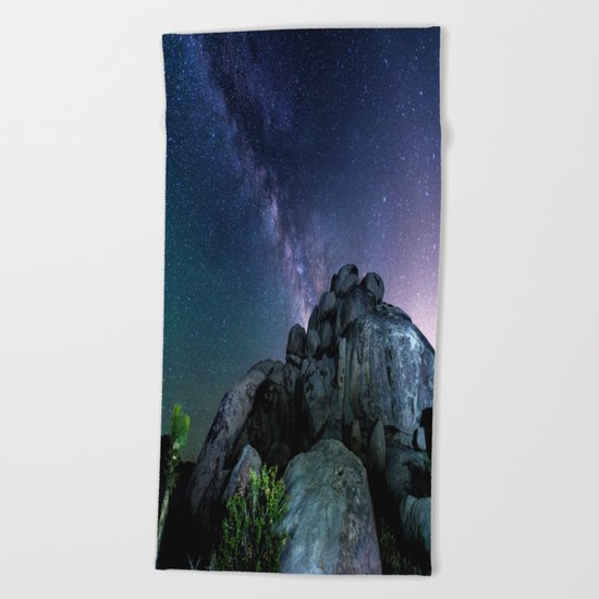 Milky Way Rock Beach Towel