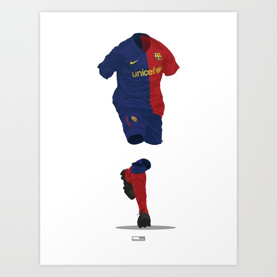 Barcelona 2008/09 - Champions League Winners Art Print